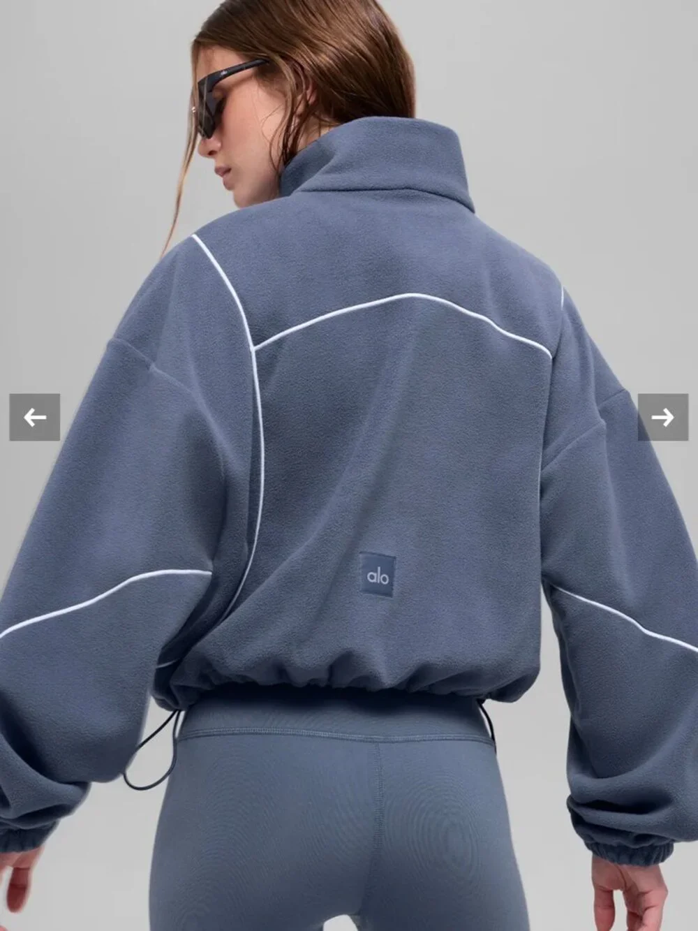Alo Polar Fleece Game Time Full Zip Cropped Jacket NWOT Size XS